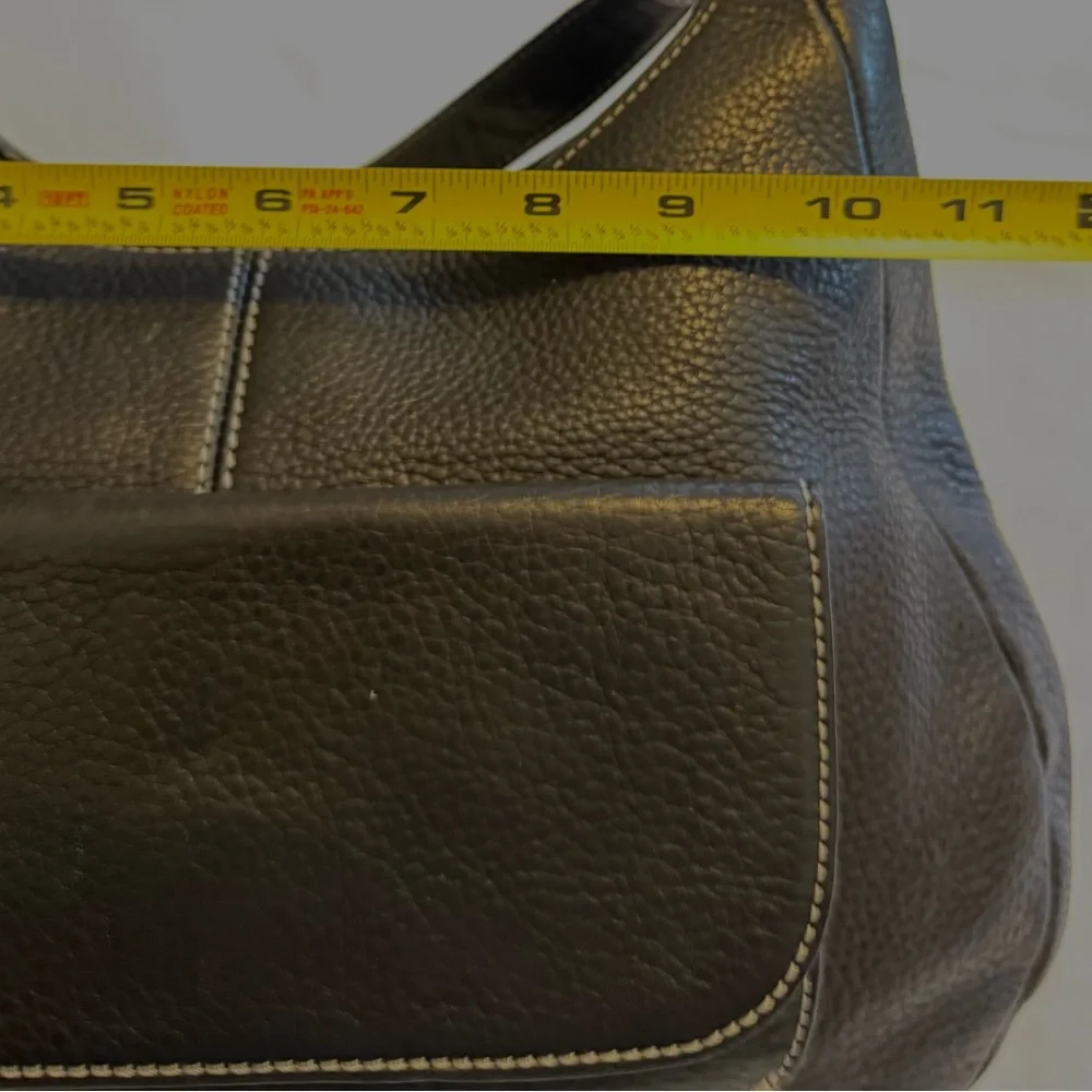 Ann Taylor Black Pebbled Leather Shoulder Bag